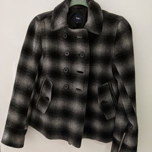 Black & grey checked coat